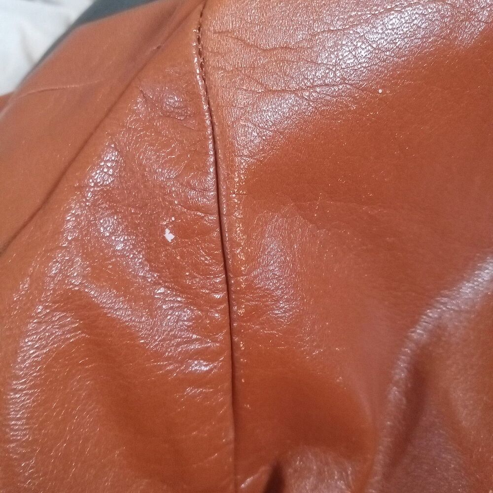 Etienne Aigner Size 10 Vintage Leather Jacket Coat Women's Camel Brown - Picture 14 of 14